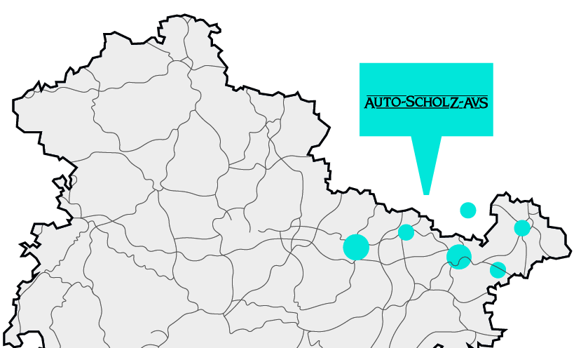 Karte Auto-Scholz-AVS in Thüringen und Sachsen-Anhalt