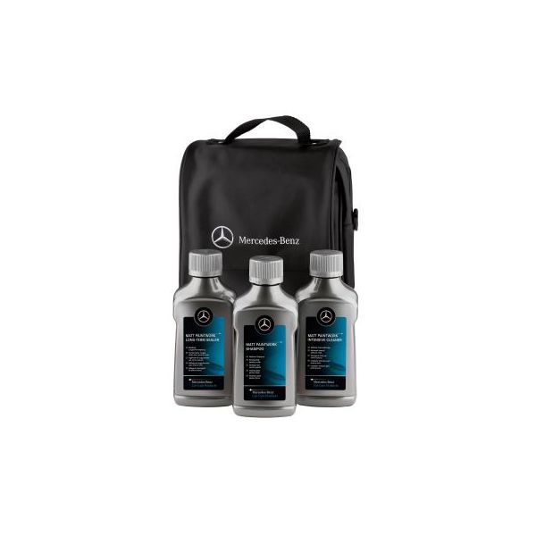 a000986160009 mercedes benz pflegenset kit mattlack schnellpflege lanzeitversiegelung shampoo intensivreiniger freizeittasche mit loge a0009860472 a0009861700 a002986437109 a00298644710009