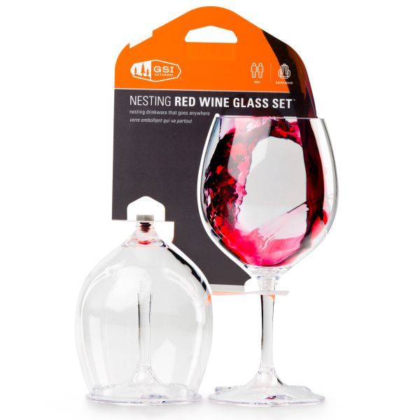 Rotweinglas Rotwein Glas 2er Set Nesting GSI Outdoors Caravan Camping Wohnwagen Wohnmobil