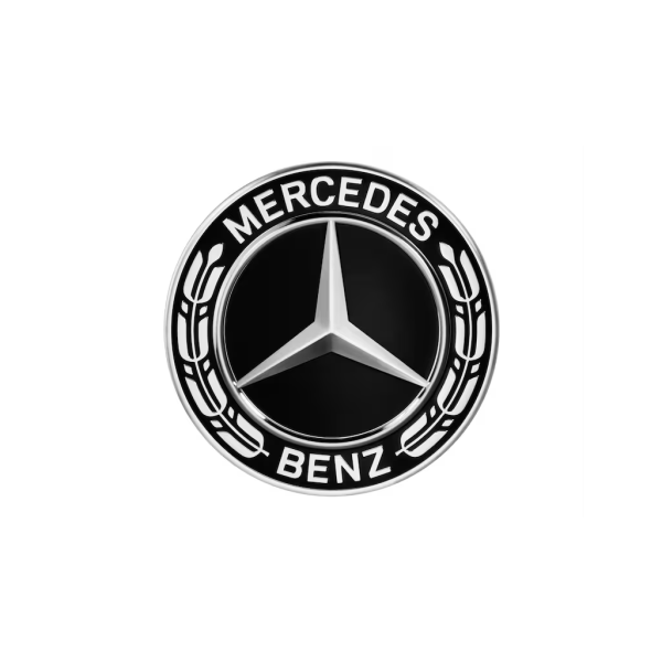 Mercedes Benz original Radnabenabdeckung, Stern mit Lorbeerkranz, schwarz, für Zentrierloch-Durchmesser 66,8mm