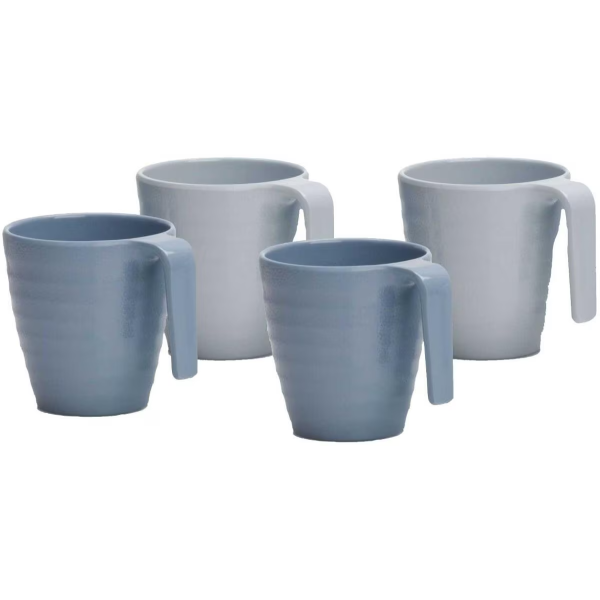 Tasse Flamefield Shades of Blue 4er Set Caravan Camping Wohnwagen Wohnmobil