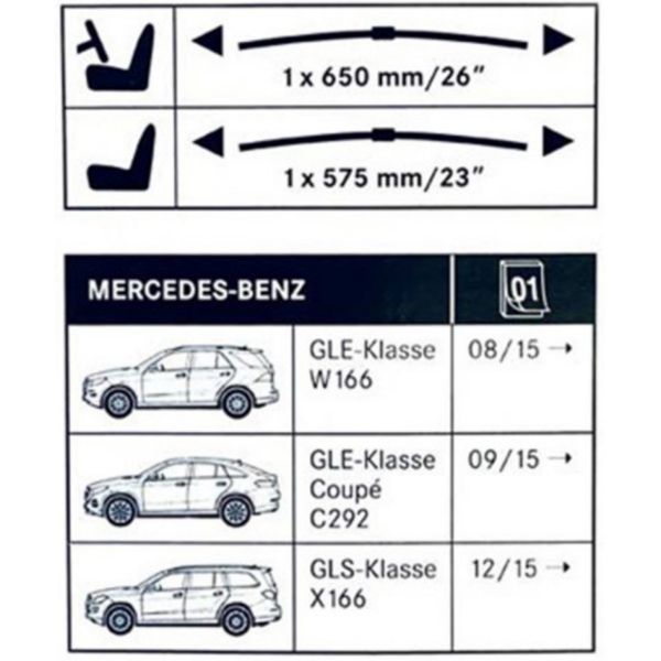 a1668207800 mercedes benz teilesatz wischerblatt vorne rechts links typ f rastbefestigung gle w166 gle coupe c292 gls x166 flachbalkenwischer einfache installation montage