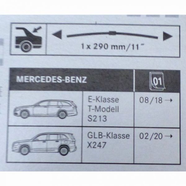a2478206900 mercedes benz ersatzteil wischerblatt hinten heckklappe hecktür c klasse s206 e klasse s213 eqa eqb 243 glb x247 flachbalkenwischer einfache installation montage