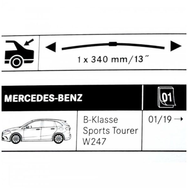 a2478207801 mercedes benz ersatzteil wischerblatt hinten heckklappe hecktür b klasse w247 glb x247 eqa eqb 243 flachbalkewischer einfache installation montage