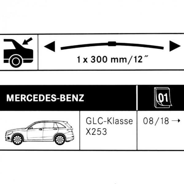 A2538208700 mercedes benz ersatzteil einzelwischer hinten heckklappe hecktür glc x253 flachbalkenwischer einfache installation montage  