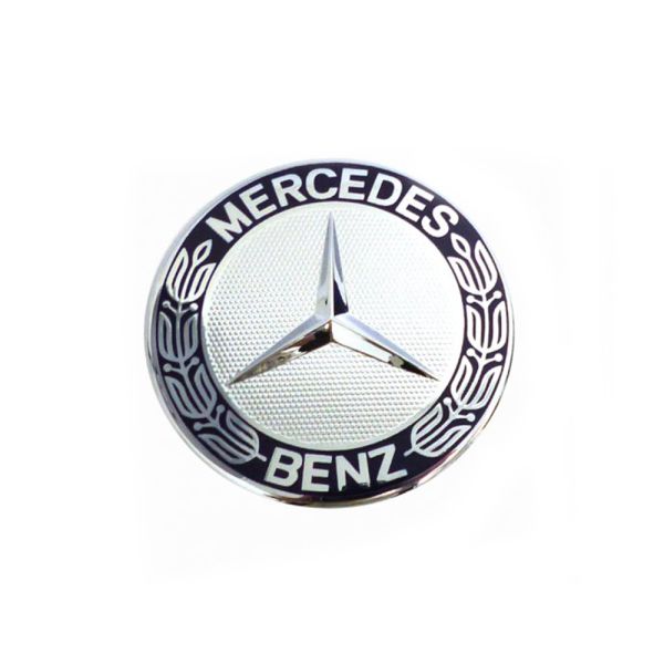  Mercedes Benz Stern Emblem Zeichen Aufkleber Zeichen Lorbeer Kranz blau Chrom